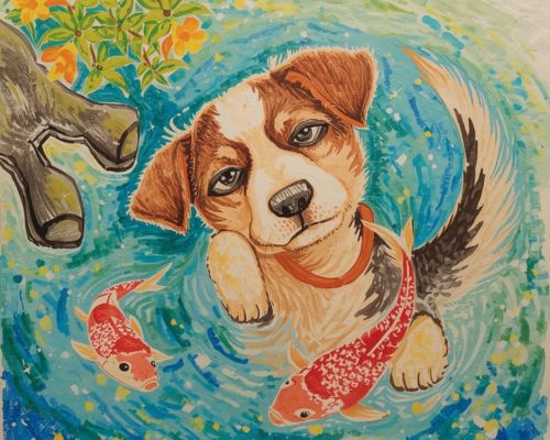 不思議　こいのぼり AI画像 ChatGPT 絵本風 