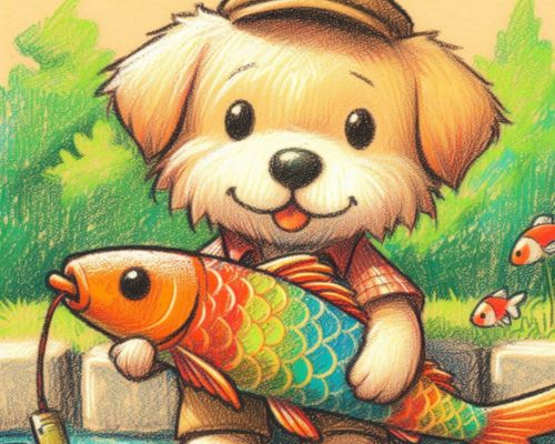 変　こいのぼり AI画像 bing 絵本風 クレヨン